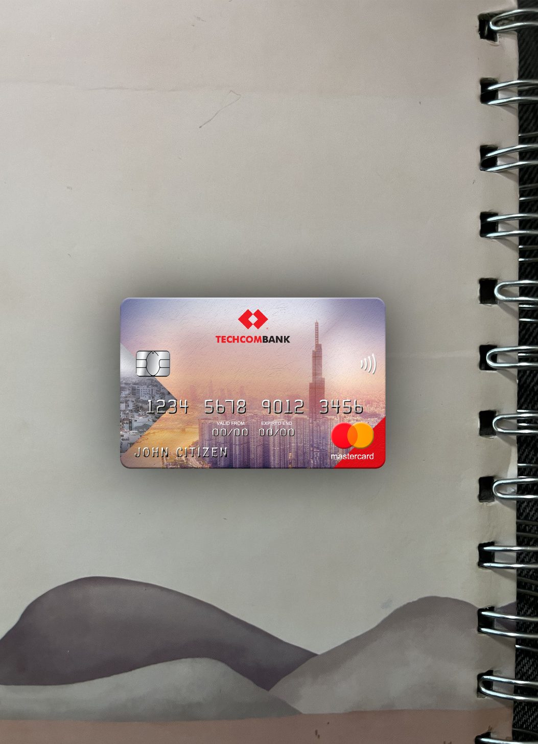 Download Vietnam Techcombank mastercard photolook front Photoshop template